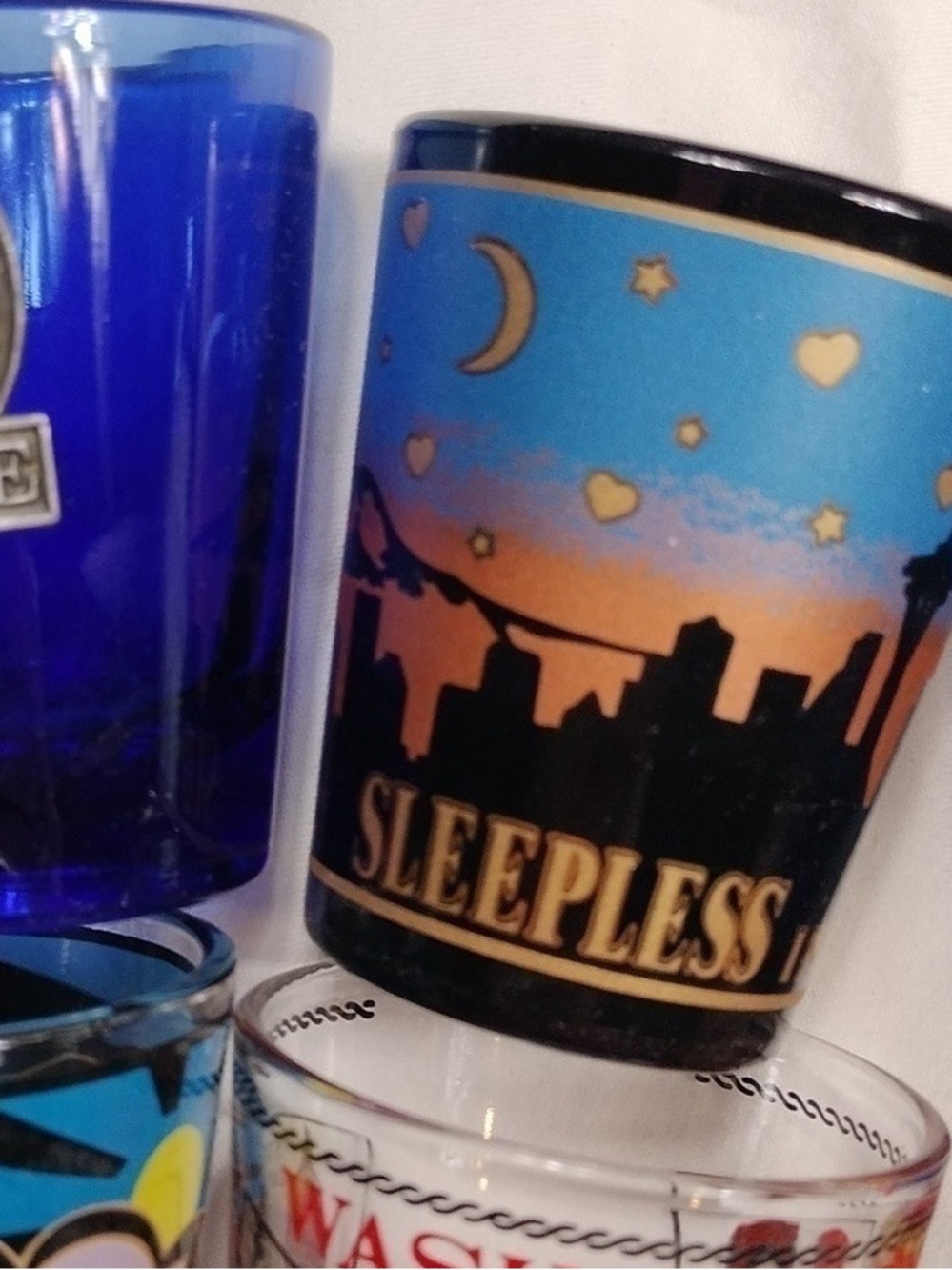 Sleepless City Blue and Black Souvenir Shot Glass - Unbranded